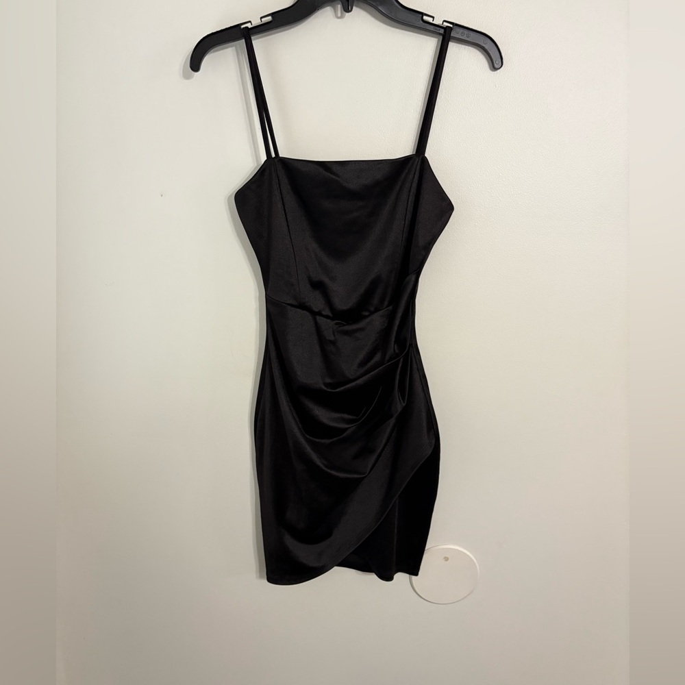 Windsor Black Ruched Spaghetti Strap bodycon Mini Dress Size Medium